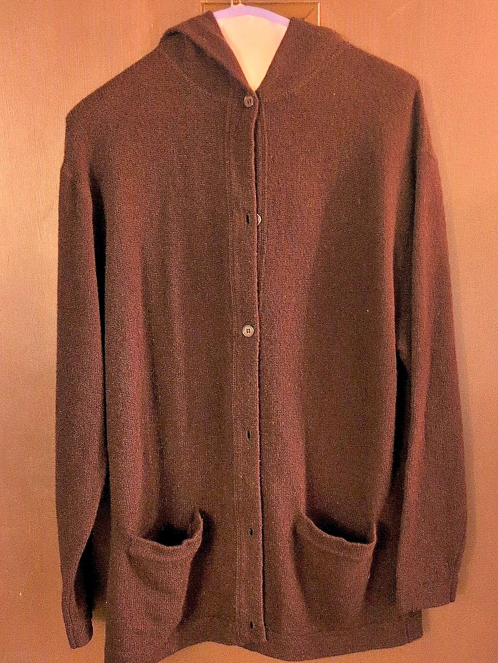 J.CREW Hooded Cardigan Brown Size Medium
